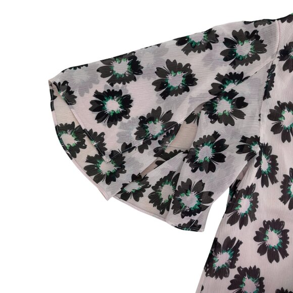 Ted Baker London Harlynn Split Sleeve Floral Top Neck Tie Sz 1 (US 4) NWT - Picture 7 of 12